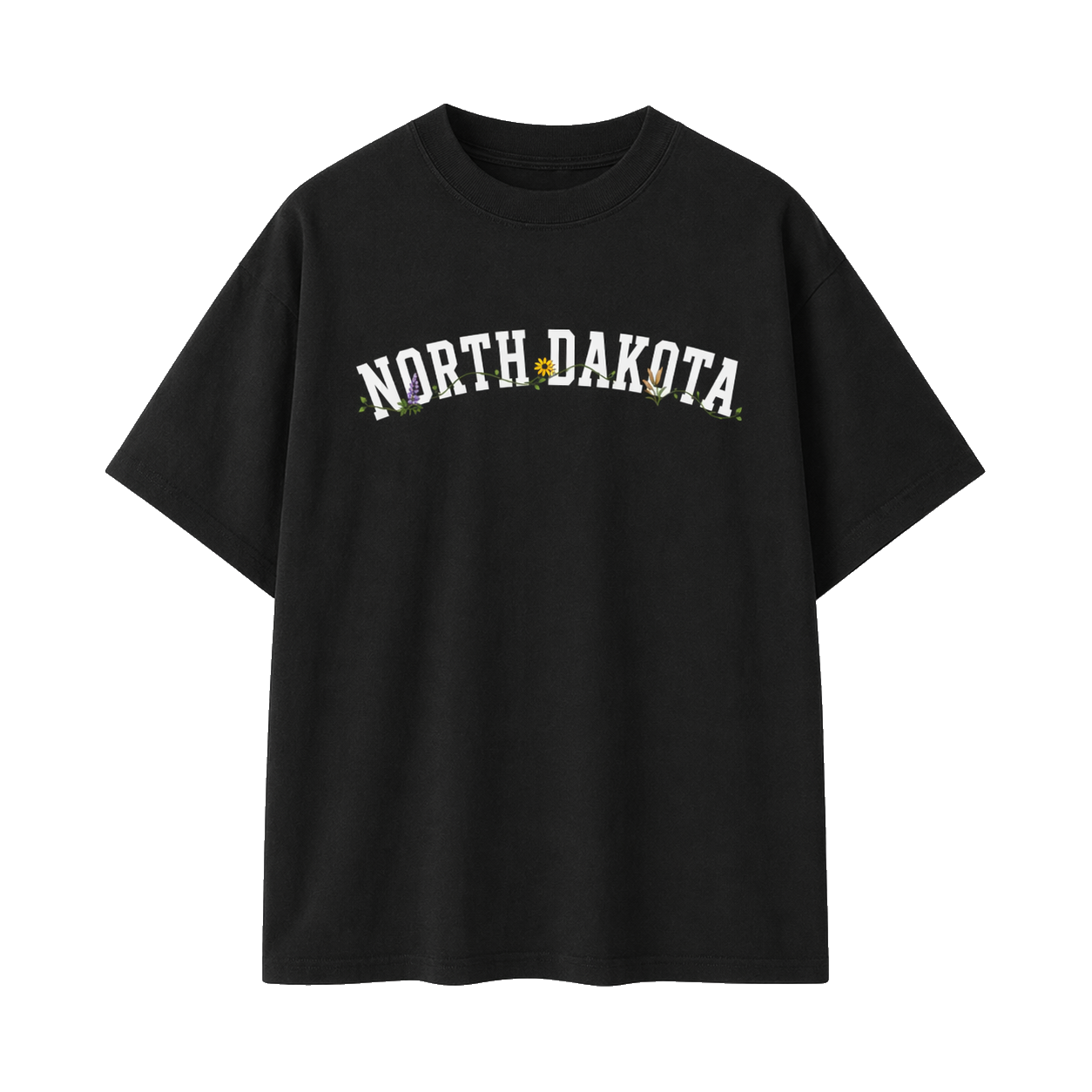 Collection 10 North Dakota Essential Cotton T-Shirt - Black front