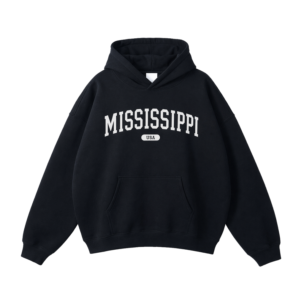 Collection 4 Mississippi Oversize Fleeced Hoodie - Black front