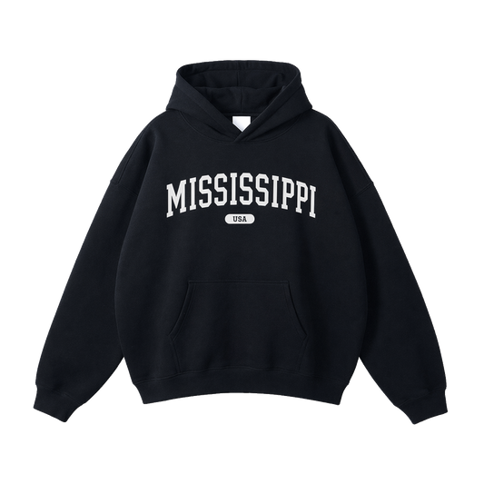 Collection 4 Mississippi Oversize Fleeced Hoodie - Black front