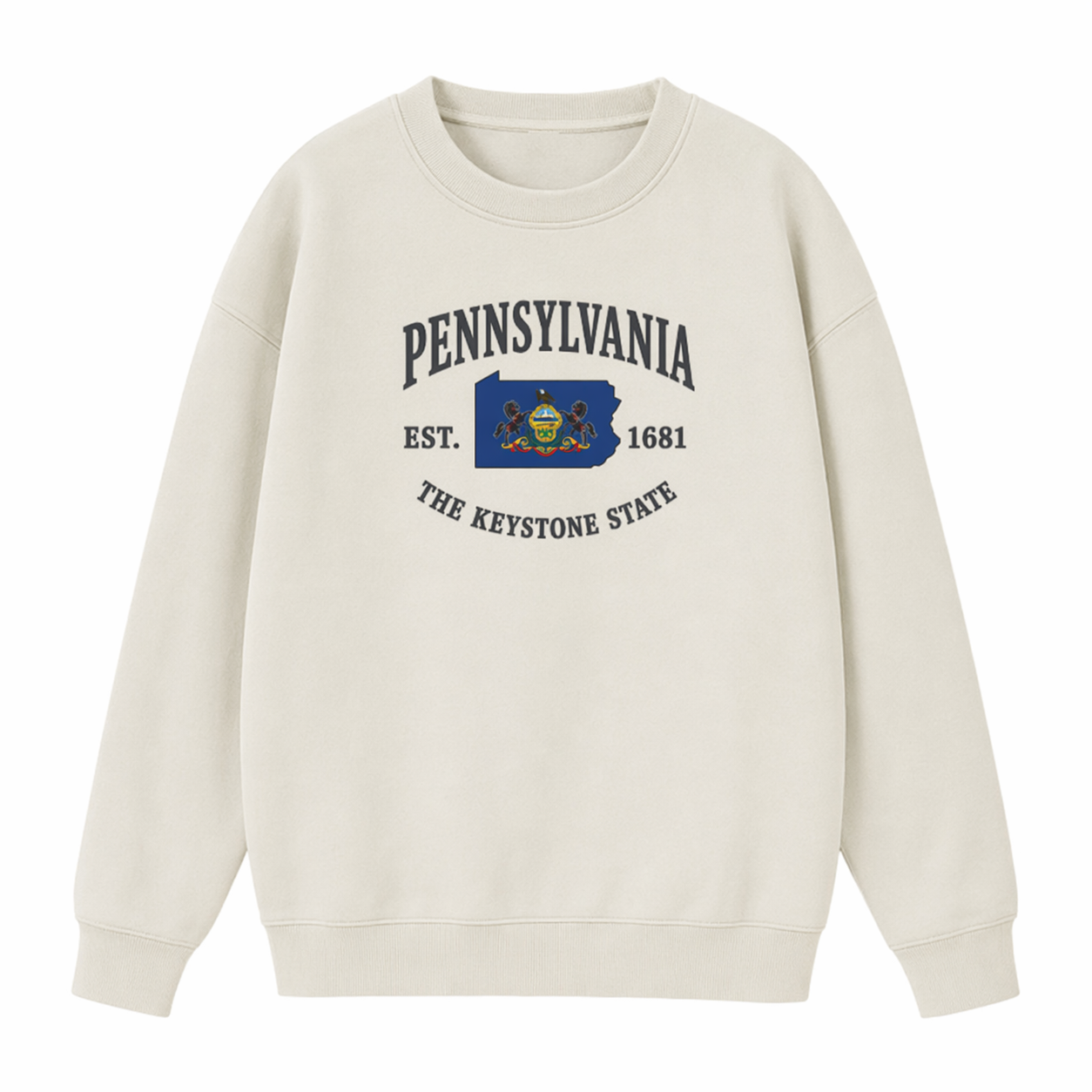 Collection 8 Pennsylvania Essential Heavyweight Crewneck Sweatshirt - Cream front