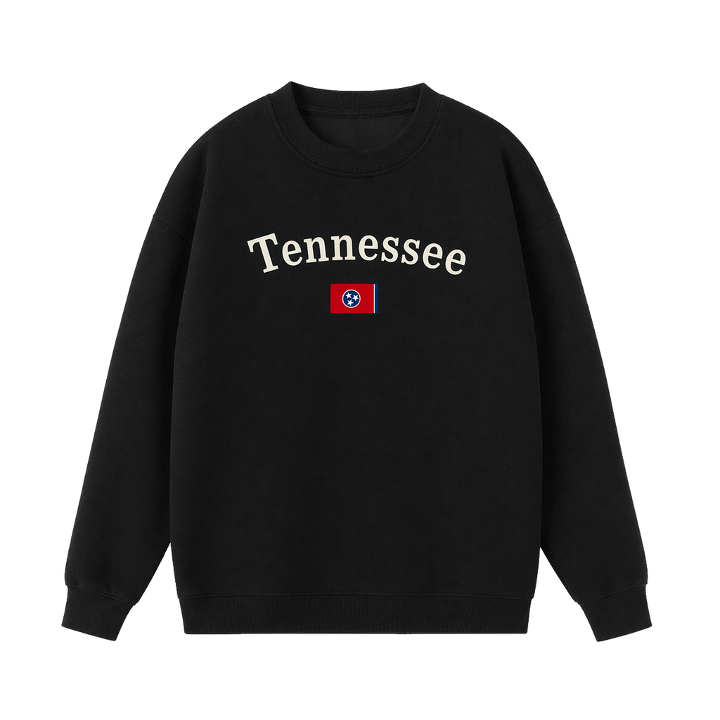 Collection 6 Tennessee Essential Heavyweight Crewneck Sweatshirt - Black front
