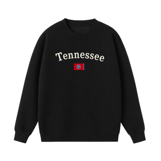 Collection 6 Tennessee Essential Heavyweight Crewneck Sweatshirt - Black front