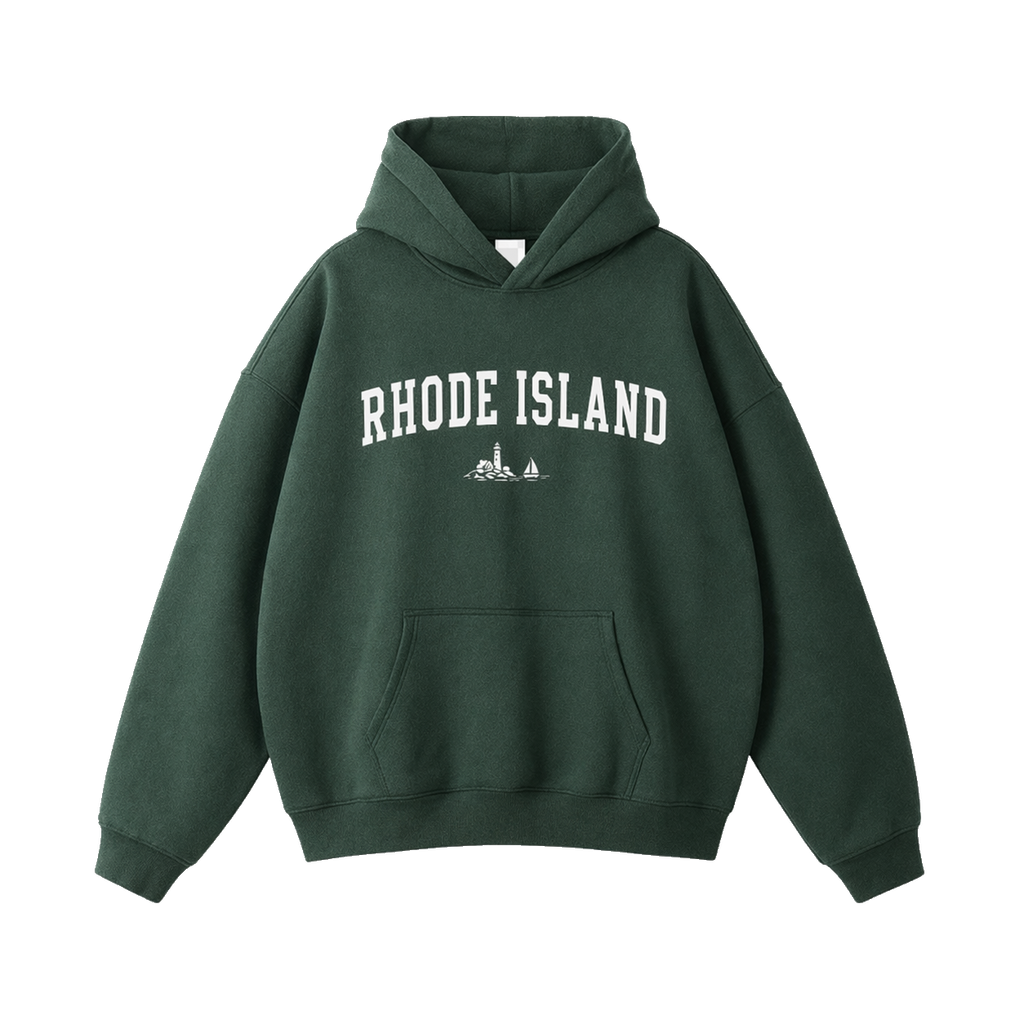 Collection 9 Rhode Island Oversize Fleeced Hoodie - Eden Green front