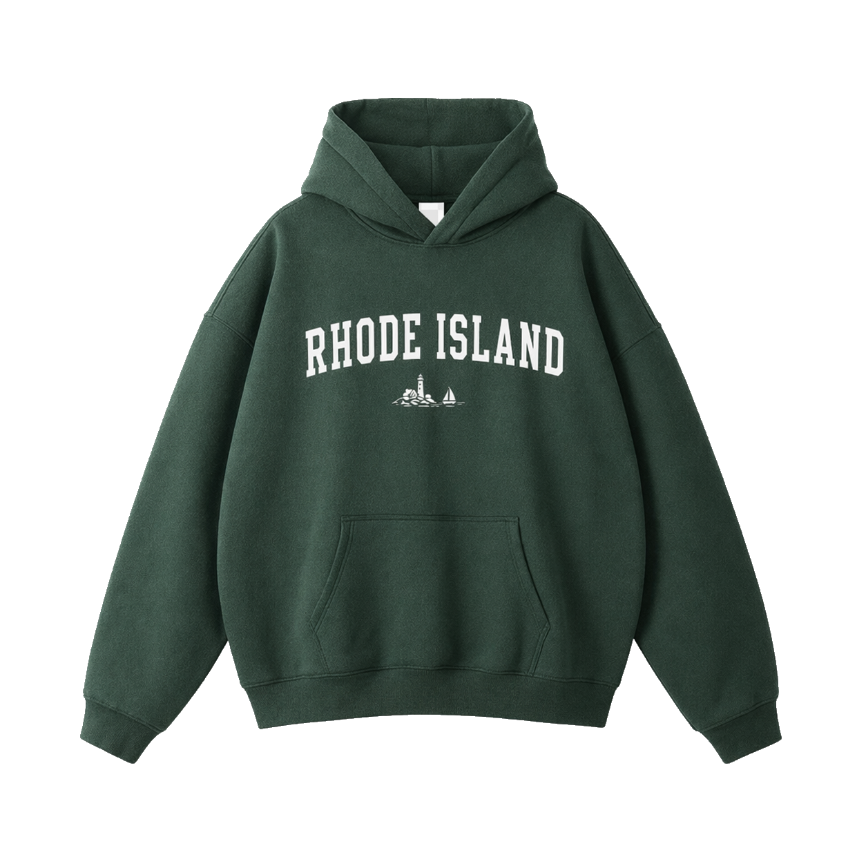 Collection 9 Rhode Island Oversize Fleeced Hoodie - Eden Green front