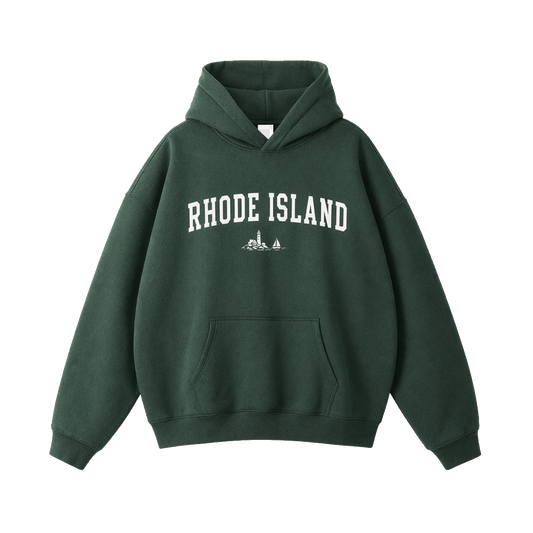 Collection 9 Rhode Island Oversize Fleeced Hoodie - Eden Green front