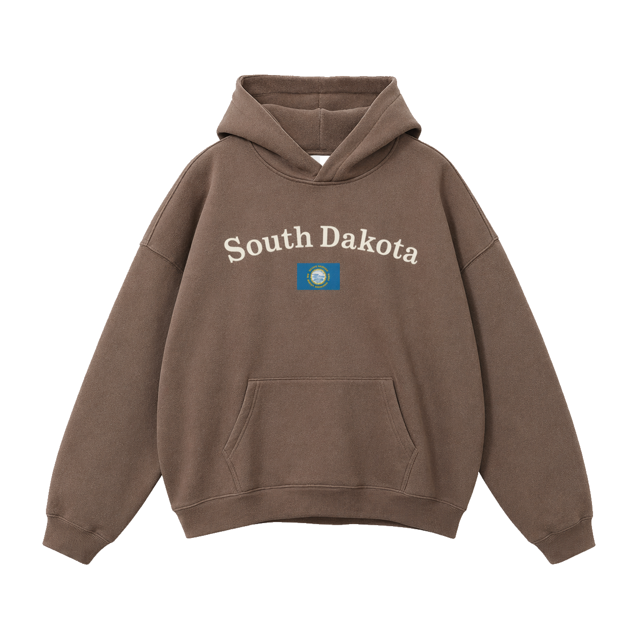 Collection 6 South Dakota Oversize Fleeced Hoodie - Brown front