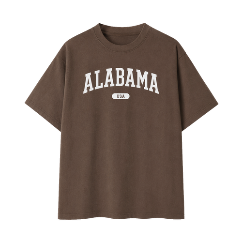Collection 4 Alabama Essential Cotton T-Shirt - Coffee front