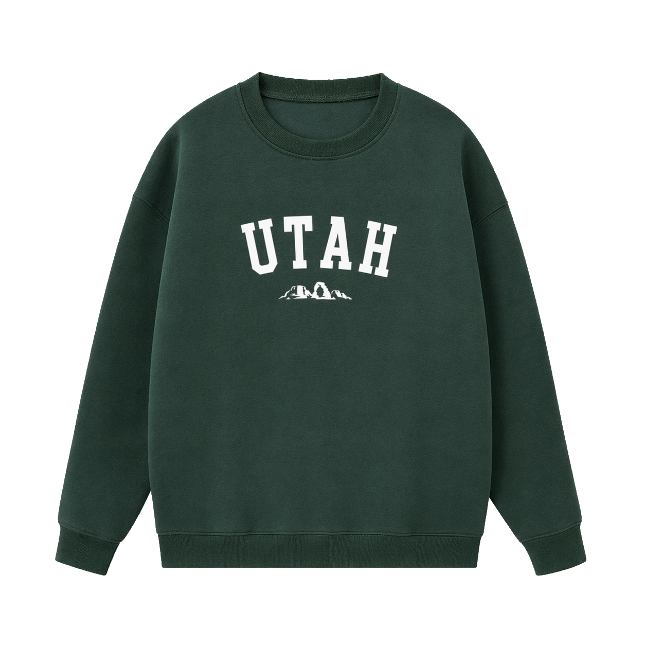 Collection 9 Utah Essential Heavyweight Crewneck Sweatshirt - Dark Green front