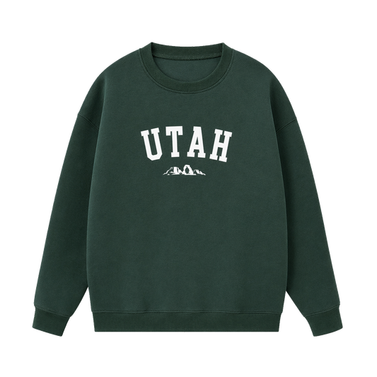 Collection 9 Utah Essential Heavyweight Crewneck Sweatshirt - Dark Green front