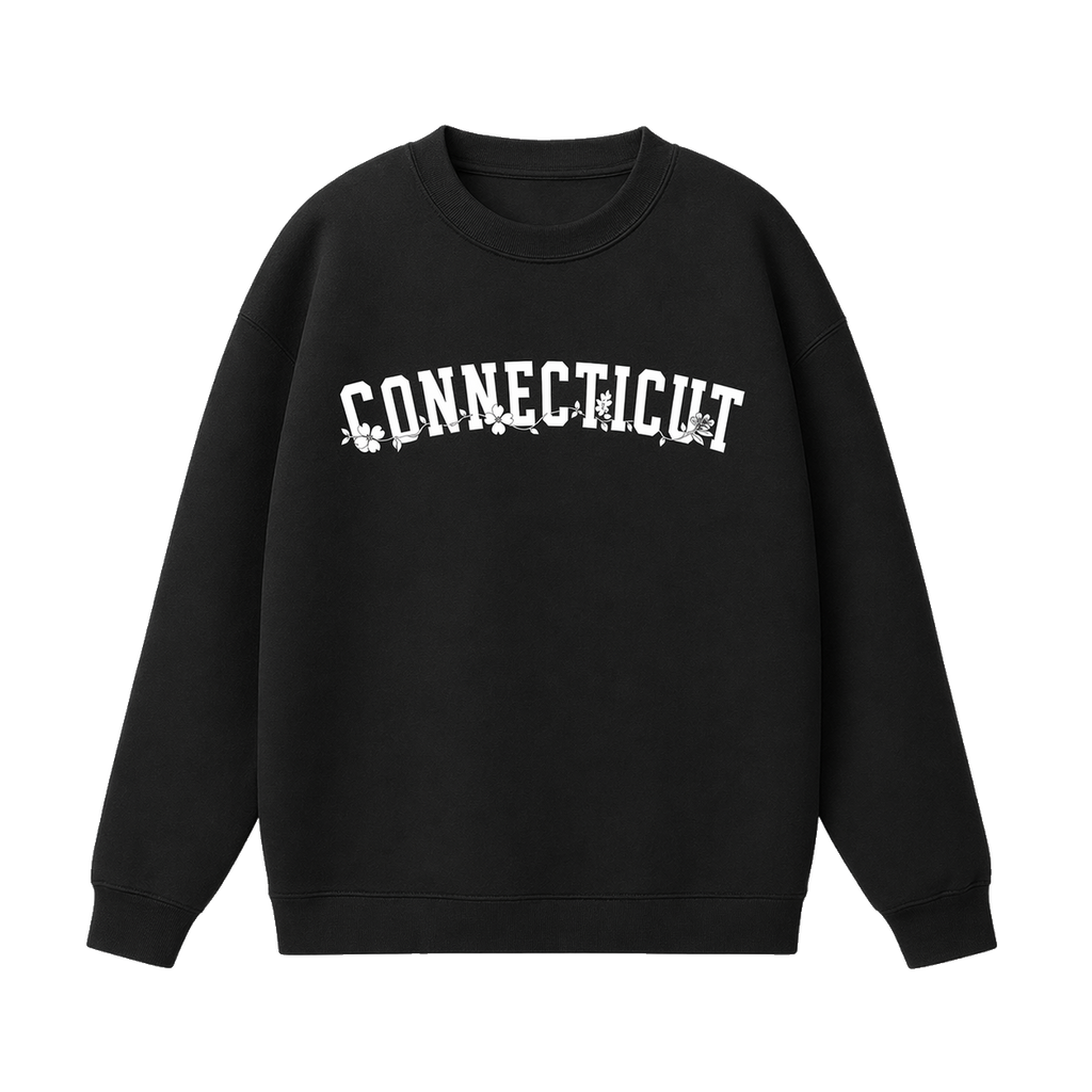 Collection 10 Connecticut Essential Heavyweight Crewneck Sweatshirt - Black front