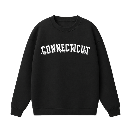 Collection 10 Connecticut Essential Heavyweight Crewneck Sweatshirt - Black front