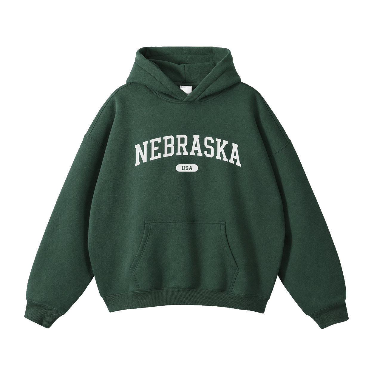 Collection 4 Nebraska Oversize Fleeced Hoodie - Eden Green front