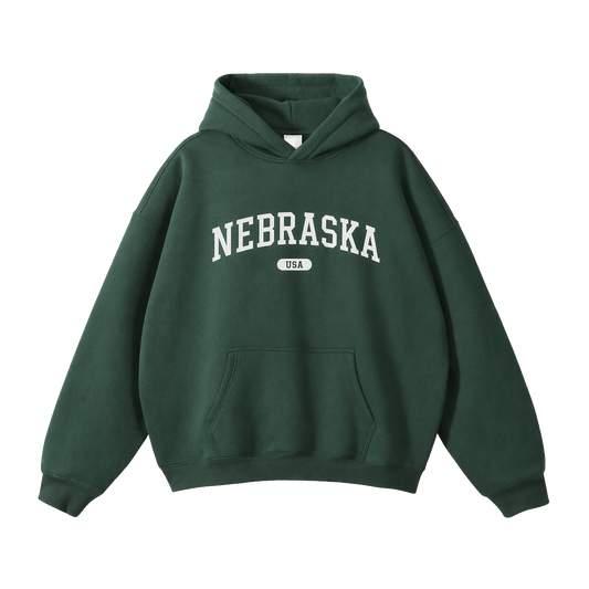 Collection 4 Nebraska Oversize Fleeced Hoodie - Eden Green front