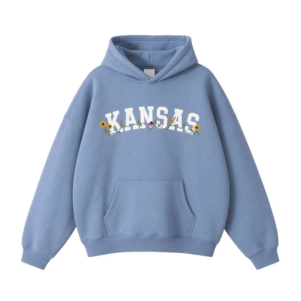 Collection 10 Kansas Oversize Fleeced Hoodie - Medium Blue front