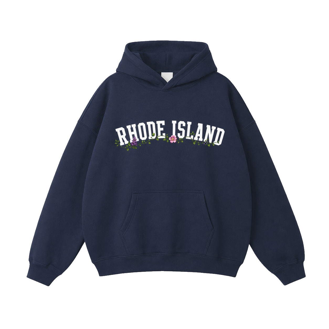 Collection 10 Rhode Island Oversize Fleeced Hoodie - Navy Blue front