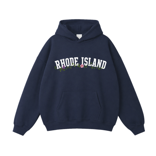 Collection 10 Rhode Island Oversize Fleeced Hoodie - Navy Blue front