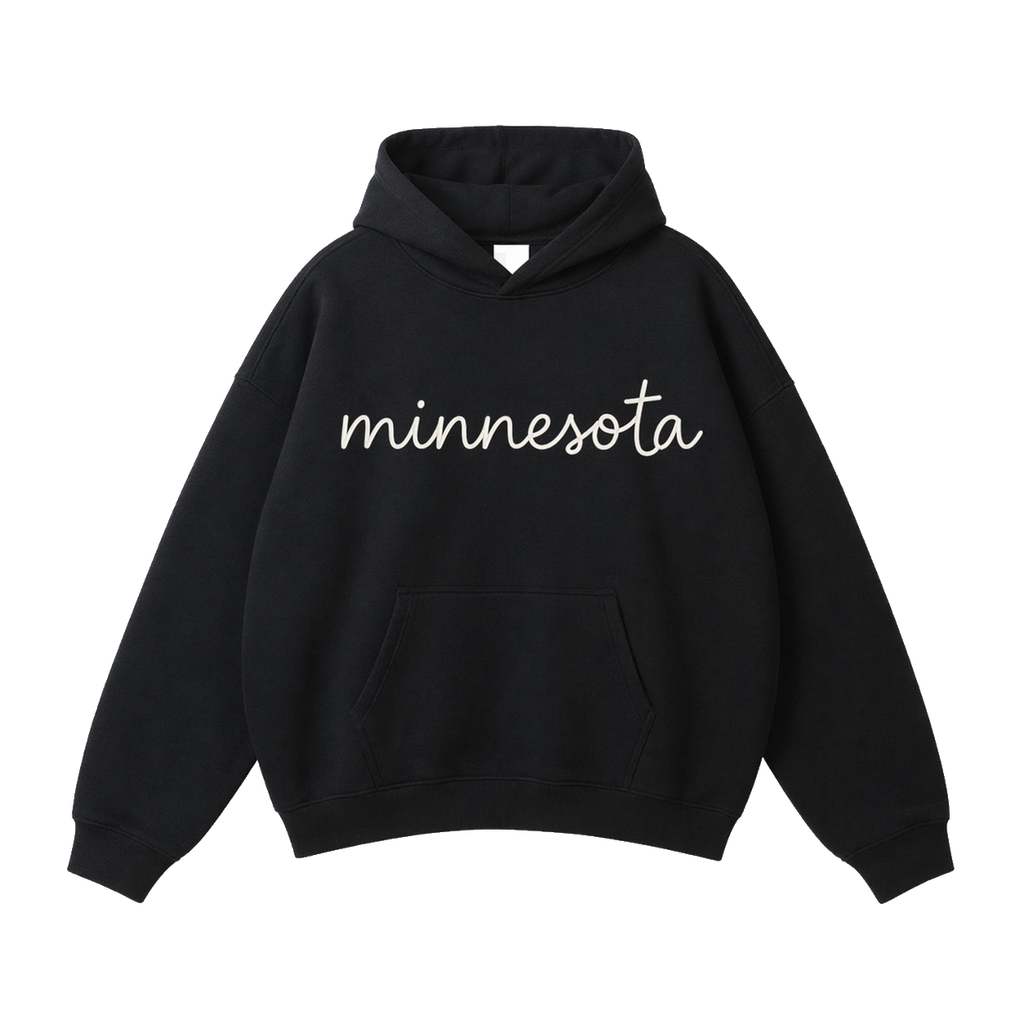 Collection 3 Minnesota Oversize Fleeced Hoodie - Black front