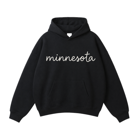 Collection 3 Minnesota Oversize Fleeced Hoodie - Black front