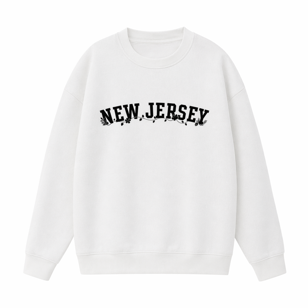 Collection 10 New Jersey Essential Heavyweight Crewneck Sweatshirt - White front