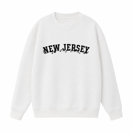 Collection 10 New Jersey Essential Heavyweight Crewneck Sweatshirt - White front