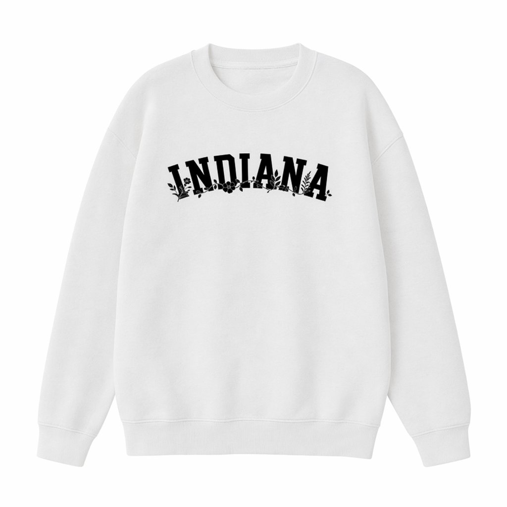 Collection 10 Indiana Essential Heavyweight Crewneck Sweatshirt - White front