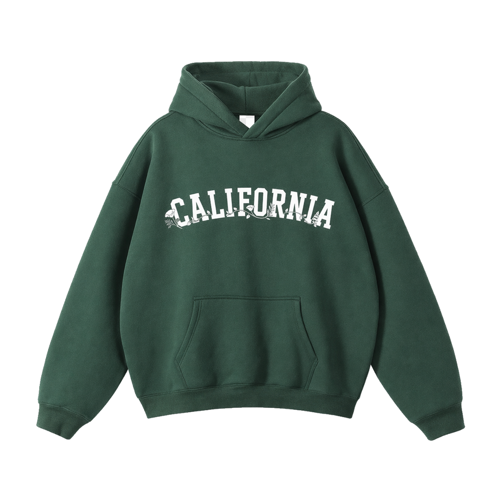 Collection 10 California Oversize Fleeced Hoodie - Eden Green front