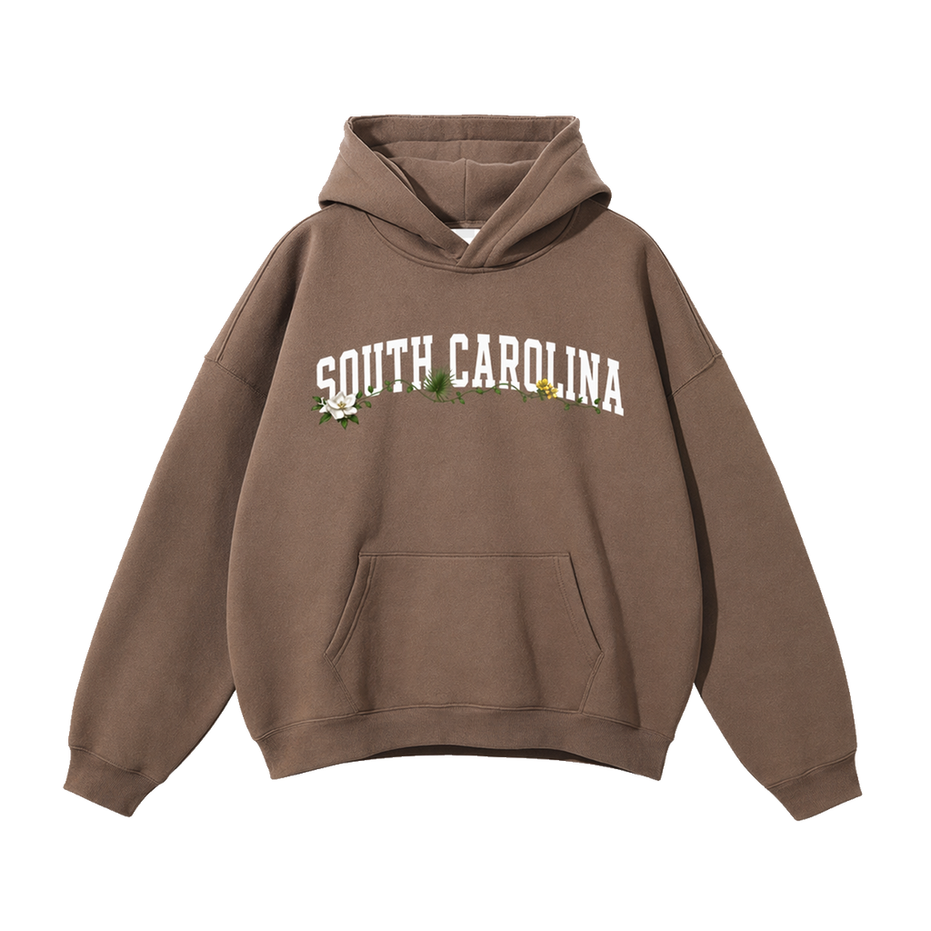 Collection 10 South Carolina Oversize Fleeced Hoodie - Brown front