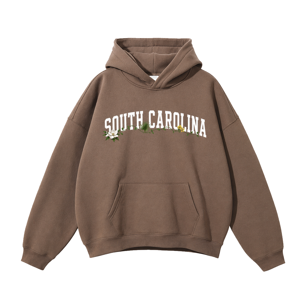 Collection 10 South Carolina Oversize Fleeced Hoodie - Brown front