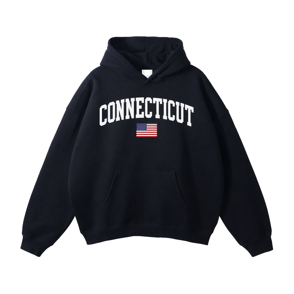 Collection 2 Connecticut Oversize Fleeced Hoodie - Black front