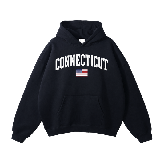 Collection 2 Connecticut Oversize Fleeced Hoodie - Black front