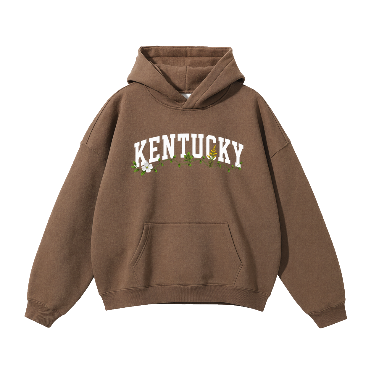 Collection 10 Kentucky Oversize Fleeced Hoodie - Brown front