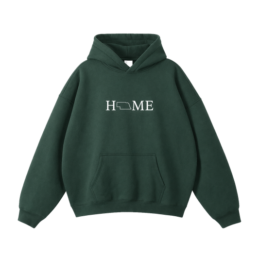 Collection 5 Nebraska Oversize Fleeced Hoodie - Eden Green front