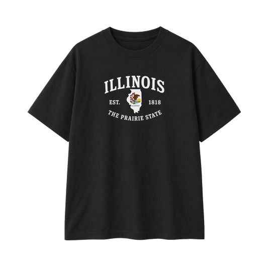 Collection 8 Illinois Essential Cotton T-Shirt - Black front