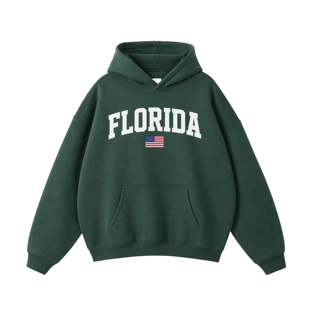 Collection 2 Florida Oversize Fleeced Hoodie - Eden Green front