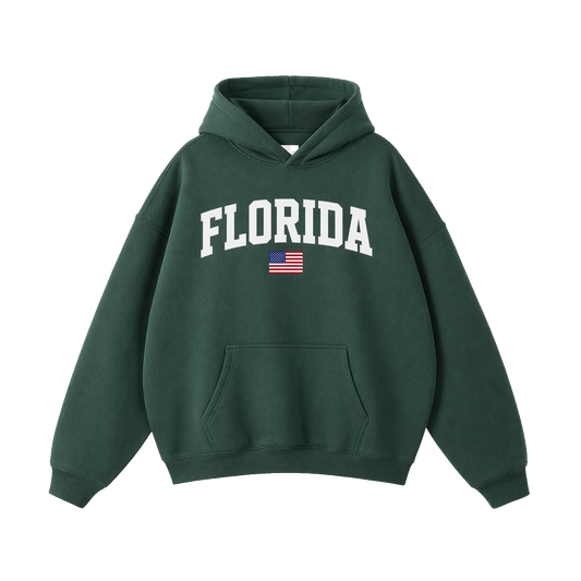 Collection 2 Florida Oversize Fleeced Hoodie - Eden Green front