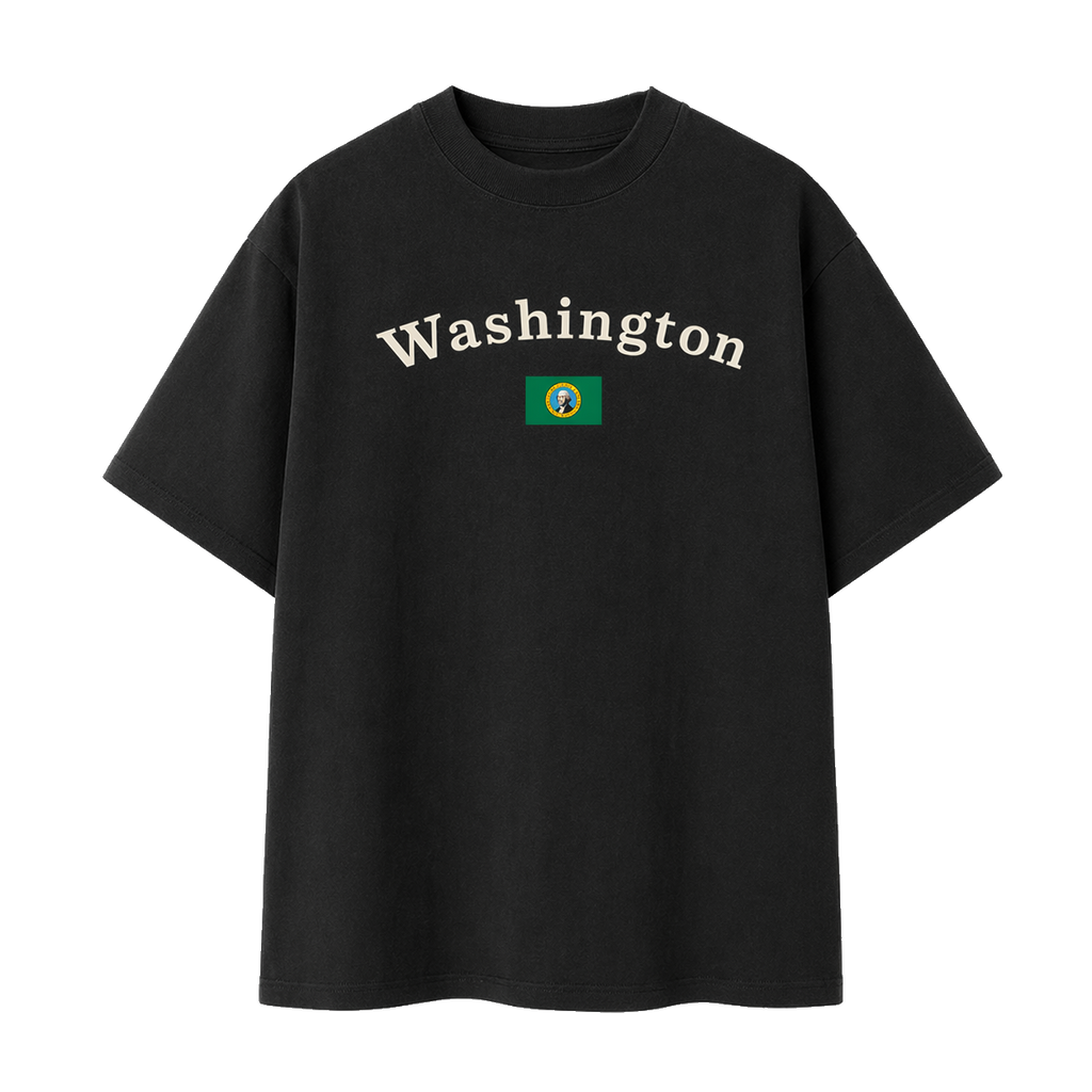 Collection 6 Washington Essential Cotton T-Shirt - Black front
