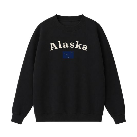 Collection 6 Alaska Essential Heavyweight Crewneck Sweatshirt - Black front