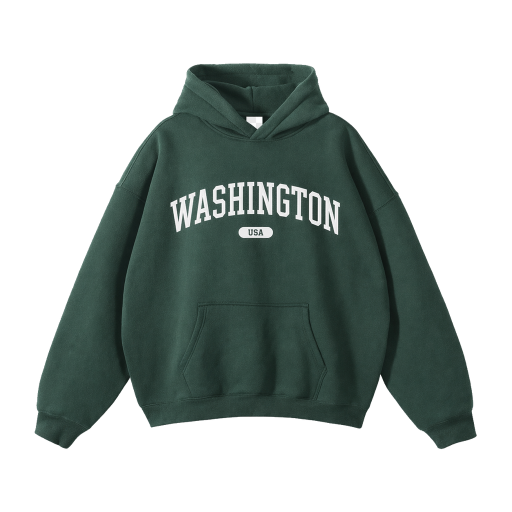 Collection 4 Washington Oversize Fleeced Hoodie - Eden Green front