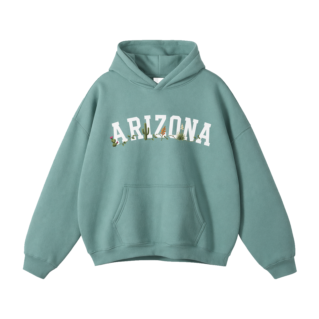 Collection 10 Arizona Oversize Fleeced Hoodie - Medium Green front
