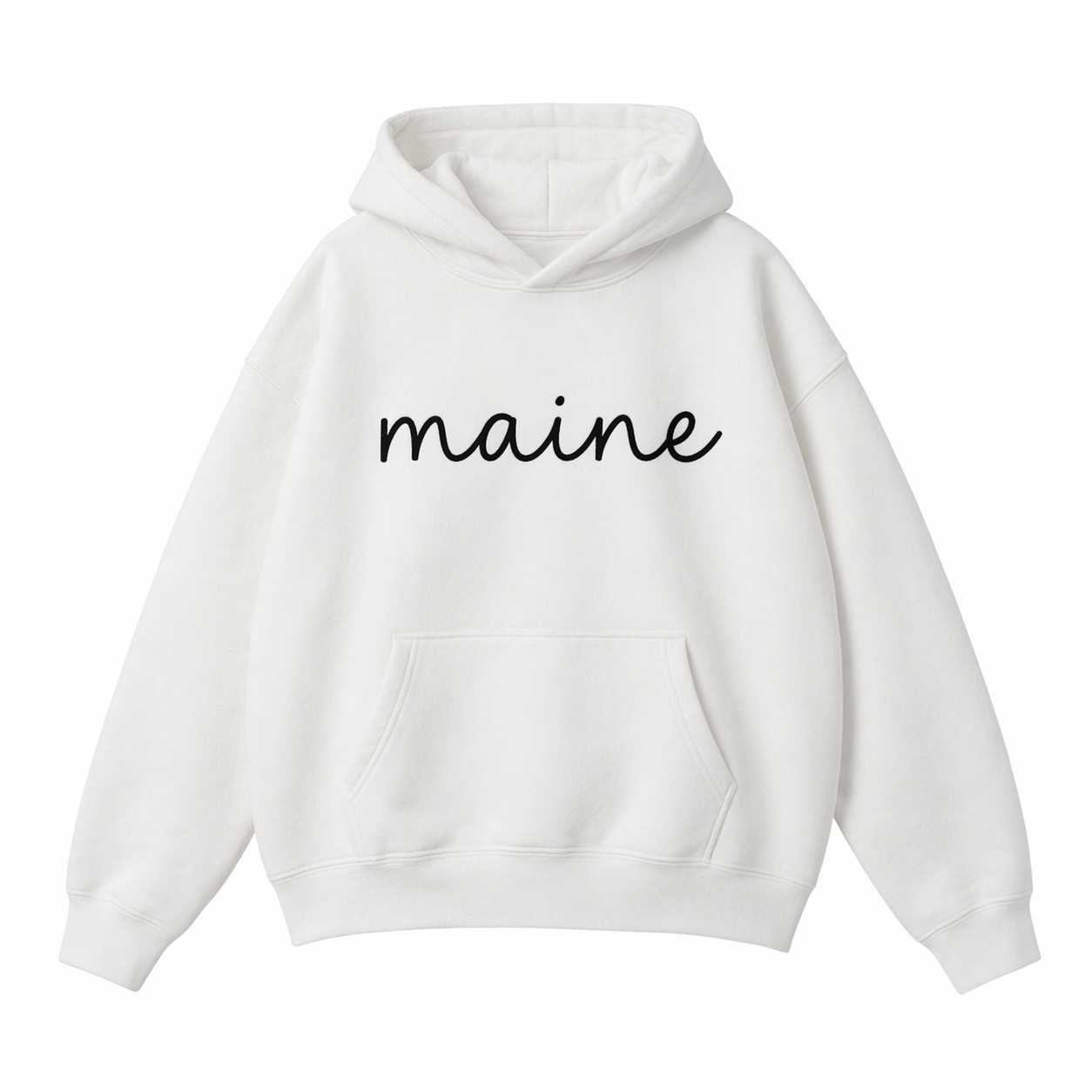 Collection 3 Maine Oversize Fleeced Hoodie - White front