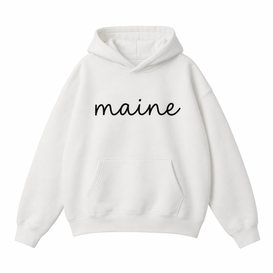Collection 3 Maine Oversize Fleeced Hoodie - White front