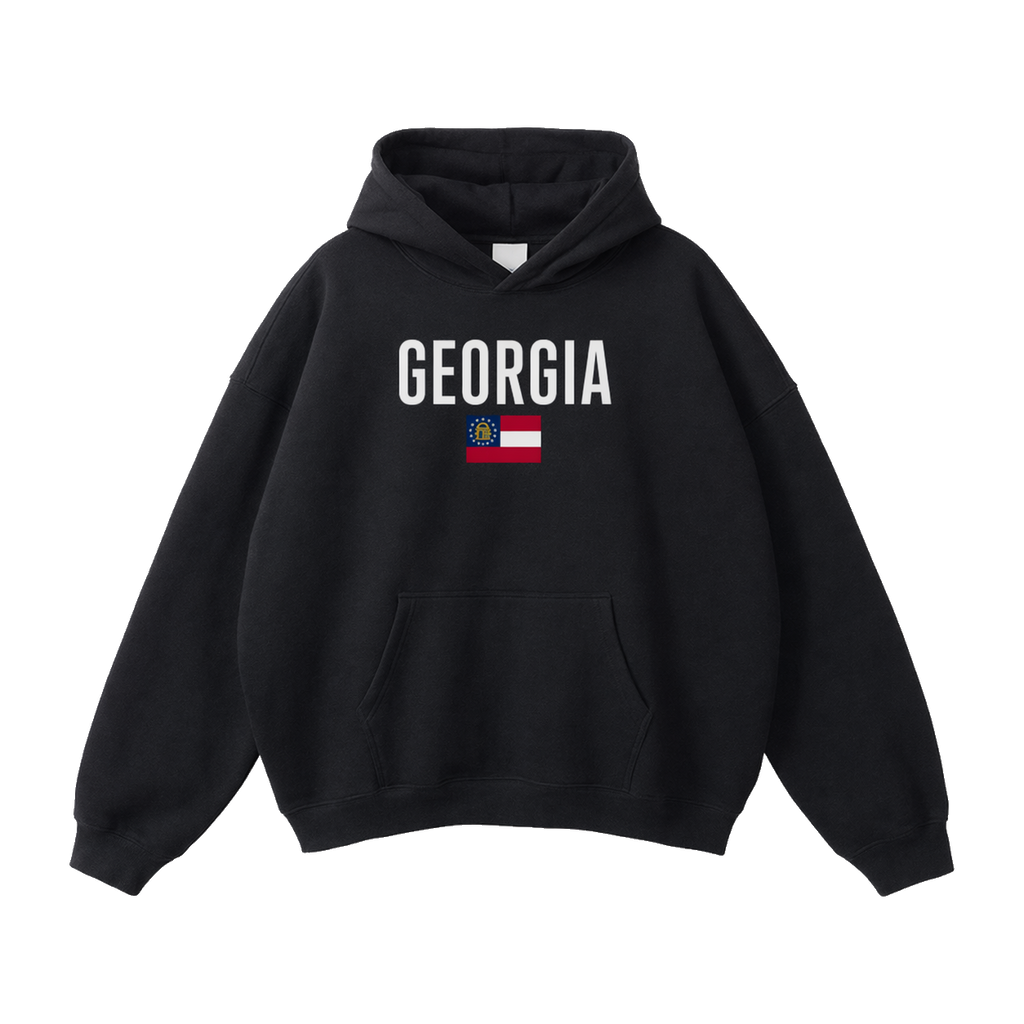 Collection 7 Georgia Oversize Fleeced Hoodie - Black front