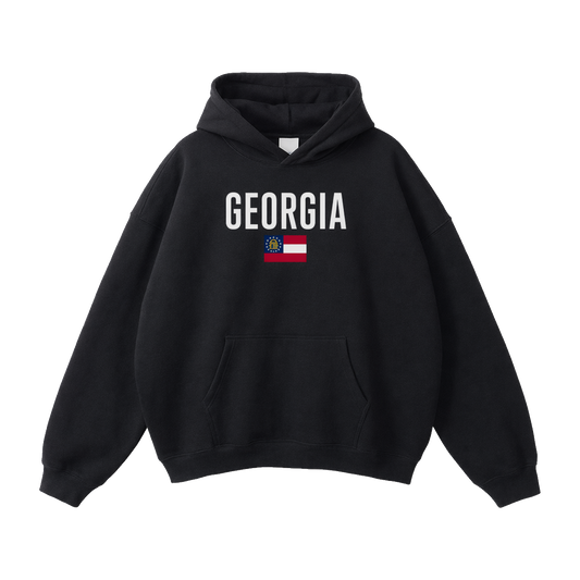 Collection 7 Georgia Oversize Fleeced Hoodie - Black front