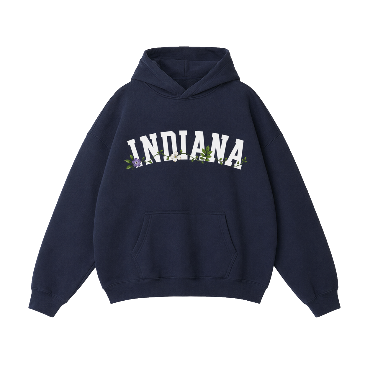 Collection 10 Indiana Oversize Fleeced Hoodie - Navy Blue front