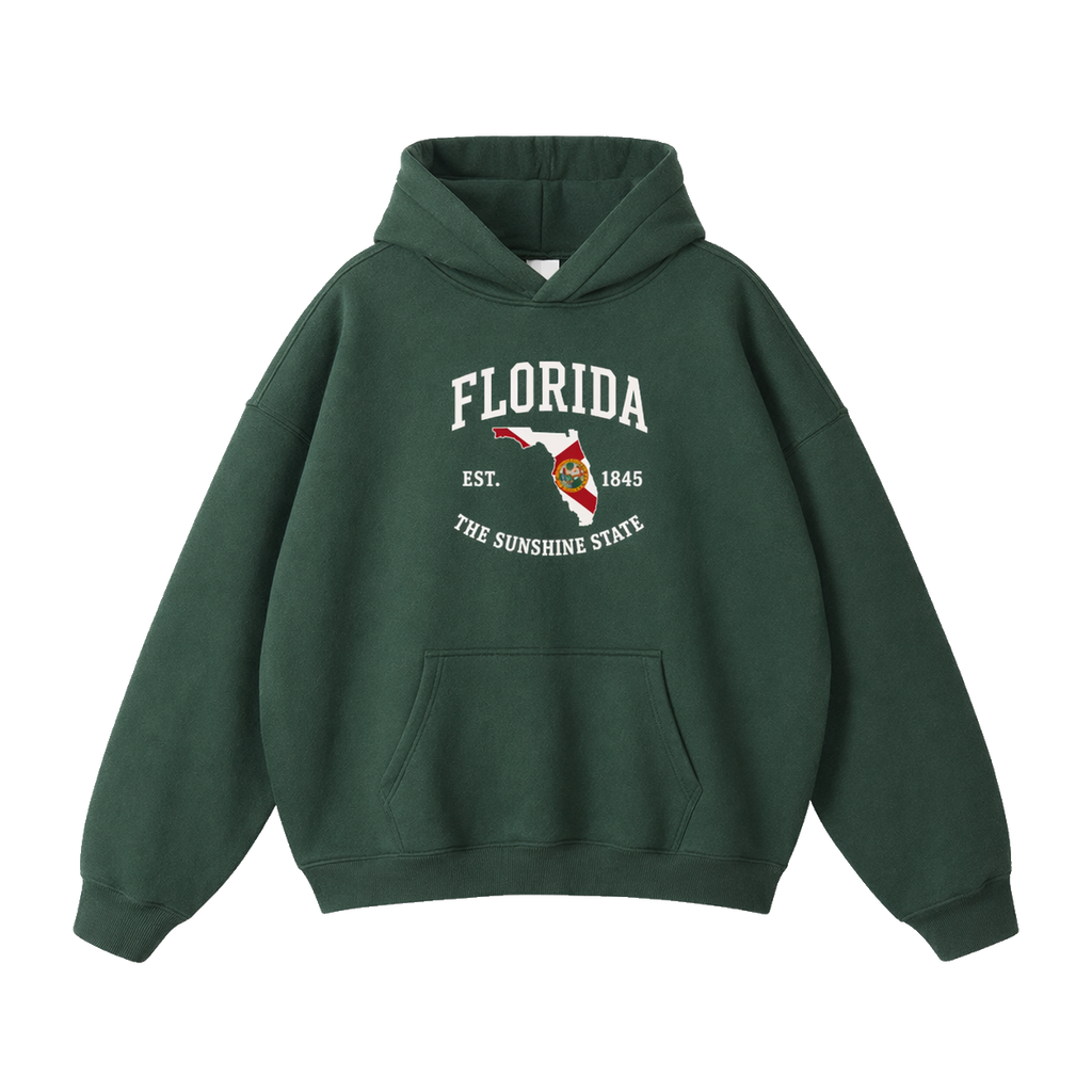 Collection 8 Florida Oversize Fleeced Hoodie - Eden Green front