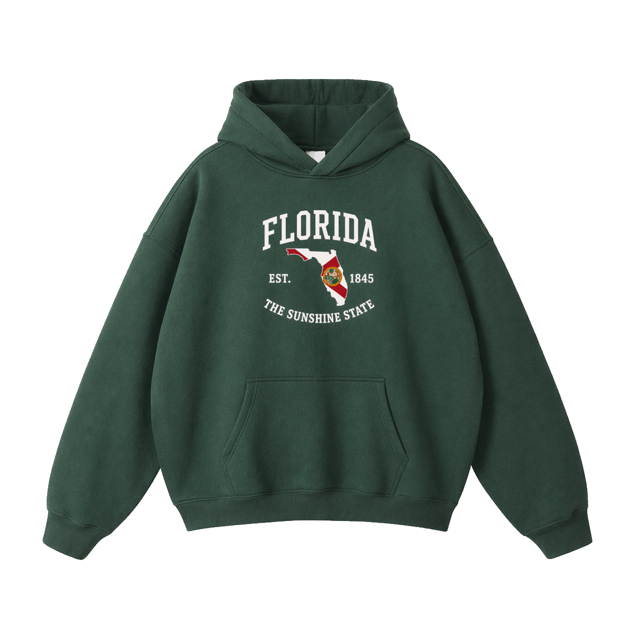 Collection 8 Florida Oversize Fleeced Hoodie - Eden Green front