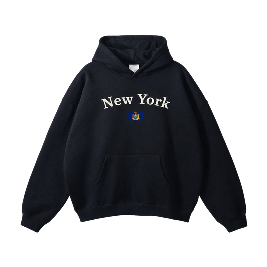 Collection 6 New York Oversize Fleeced Hoodie - Black front