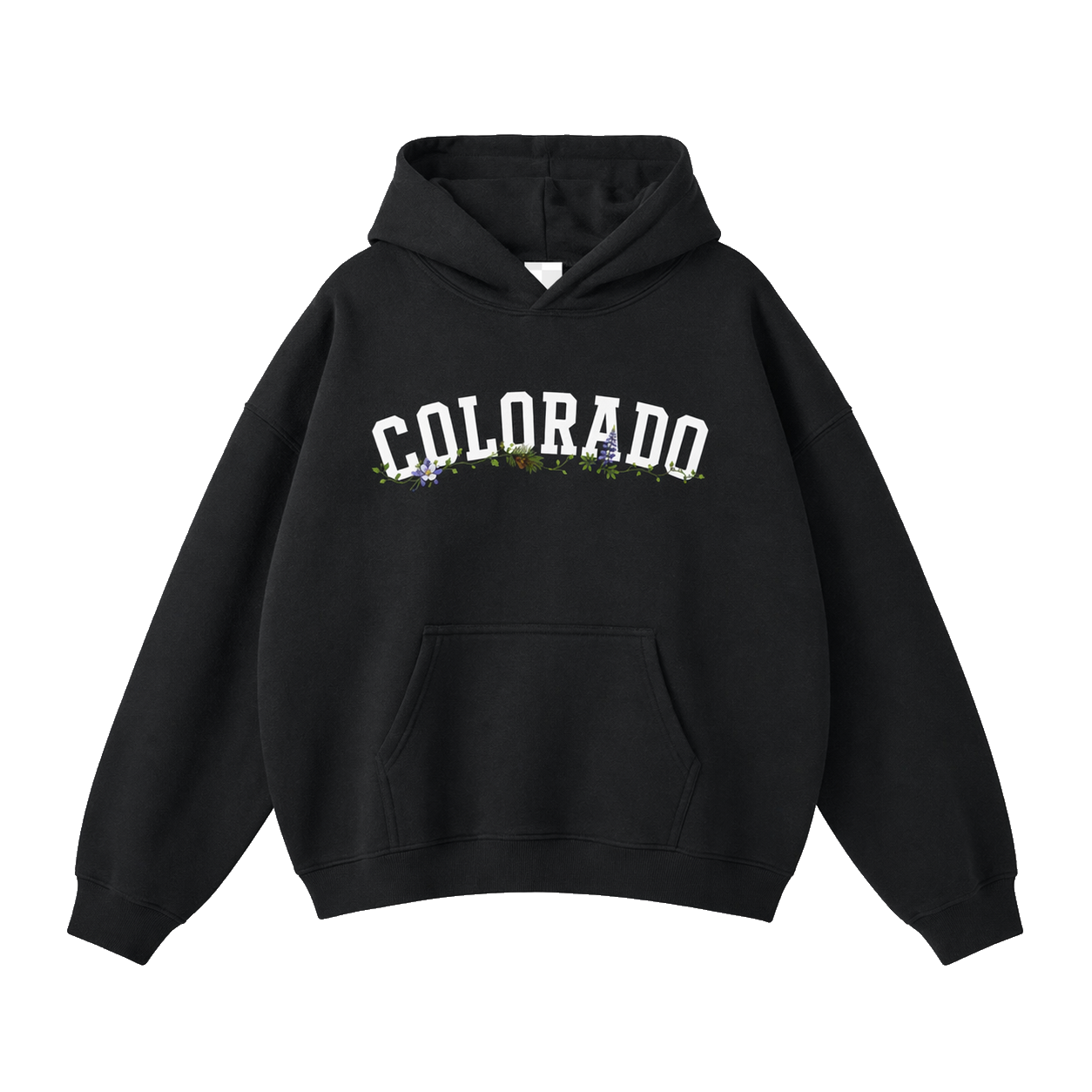 Collection 10 Colorado Oversize Fleeced Hoodie - Black front