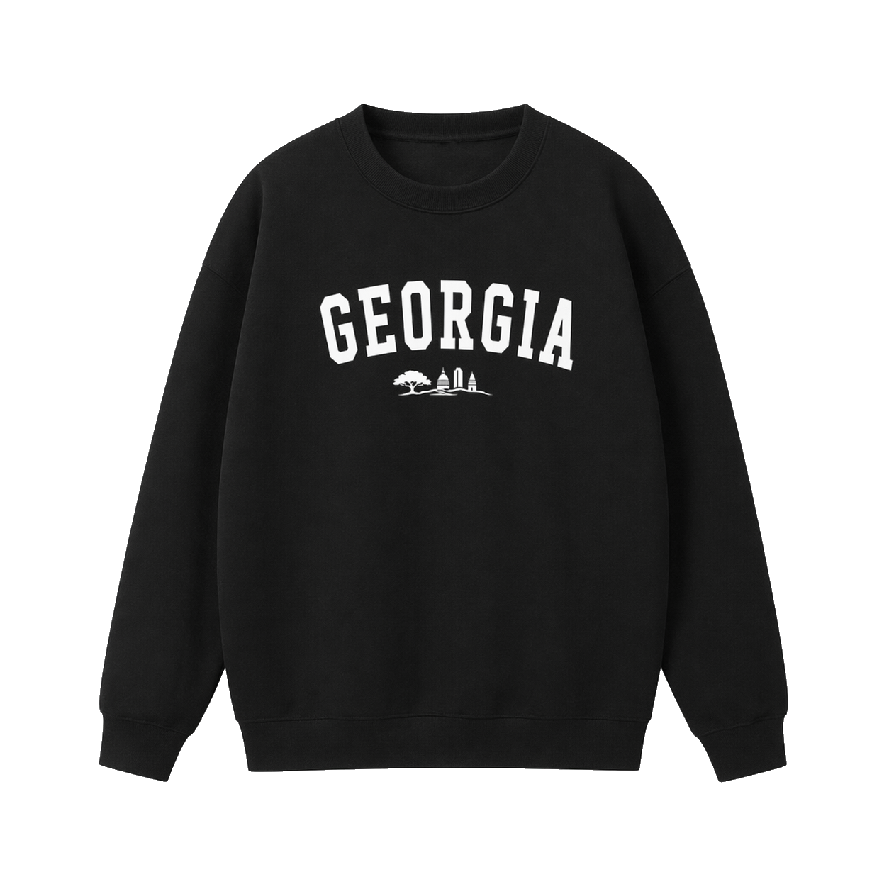 Collection 9 Georgia Essential Heavyweight Crewneck Sweatshirt - Black front