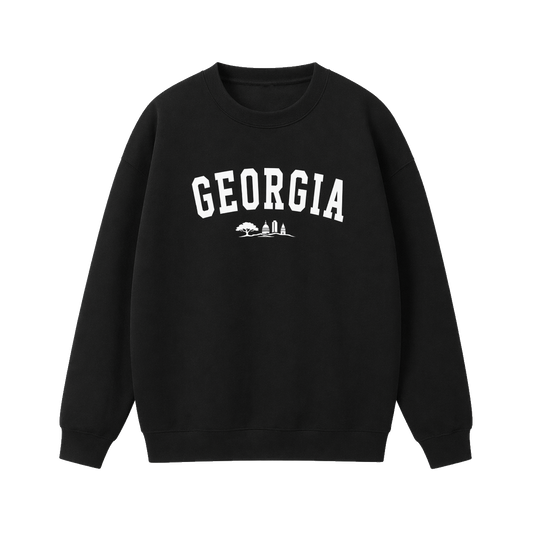 Collection 9 Georgia Essential Heavyweight Crewneck Sweatshirt - Black front